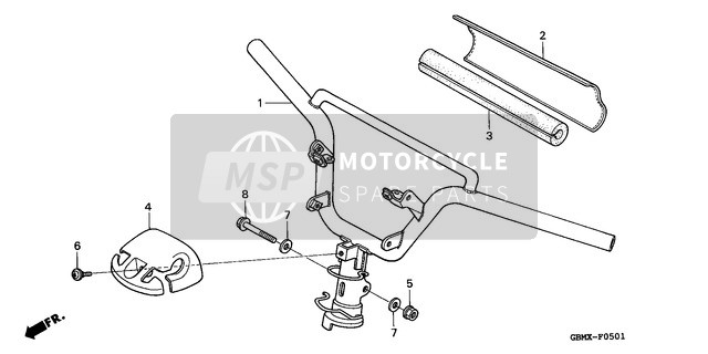 Honda SFX50MM 1999 Stuurhandvat/ Handvatafdekking (2) voor een 1999 Honda SFX50MM